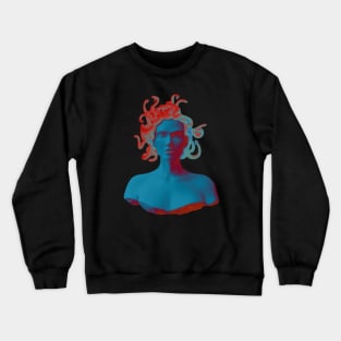 Medusa gorgon statue bust design - dark version Crewneck Sweatshirt